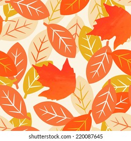  Autumn leaves seamless pattern