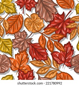 Autumn leaves seamless pattern