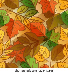 Autumn leaves seamless pattern