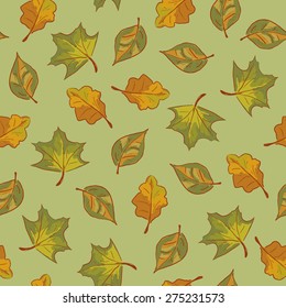Autumn leaves seamless pattern