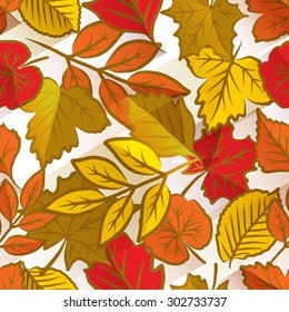 Autumn leaves seamless pattern