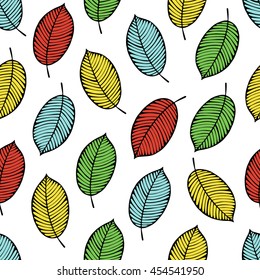 Autumn leaves seamless pattern.