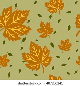 Autumn leaves seamless pattern