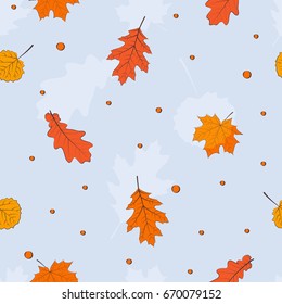 Autumn leaves seamless pattern