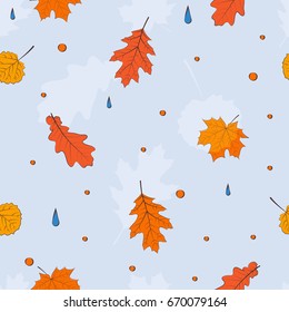 Autumn leaves seamless pattern