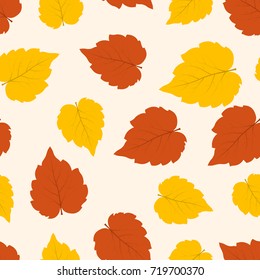 Autumn Leaves seamless pattern. Abstract vector background