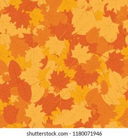 Autumn leaves seamless pattern background