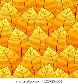 Autumn leaves seamless pattern. Autumn background vector image.