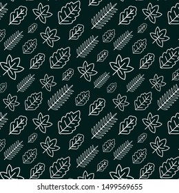 Autumn Leaves Seamless Pattern Background Illustration