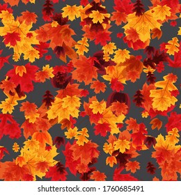 Autumn Leaves Seamless Pattern Background Vector Illustration EPS10
