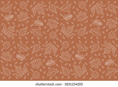 Autumn leaves seamless pattern background vector