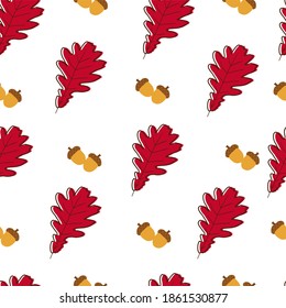 Autumn leaves seamless pattern background vector