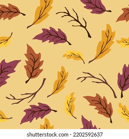 Autumn leaves. Seamless pattern. Autumn background.