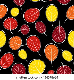 Autumn Leaves Seamless Pattern Background Vector Illustration EPS10