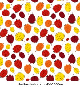 Autumn Leaves Seamless Pattern Background Vector Illustration EPS10