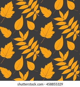 Autumn leaves seamless pattern background