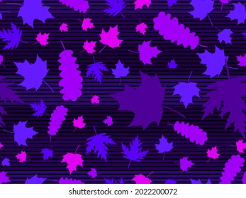 Autumn leaves seamless pattern. Colorful falling leaves, leaf fall. Oak and maple. Autumn background for printing, wrapping paper and advertising. Vector illustration