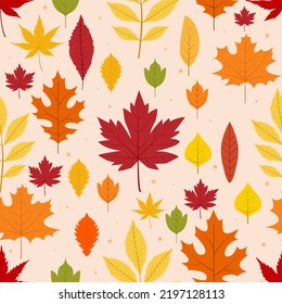 El otoño deja un patrón impecable. Fondo del concepto de otoño. Diseño de vectores