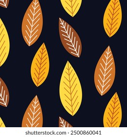 El otoño deja el diseño inconsútil del modelo, textura de la caída, fondo de la caída, impresión del Vector, hojas de la caída