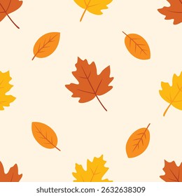 autumn leaves seamless pattern design for elegant design.