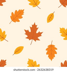 autumn leaves seamless pattern design for elegant design.