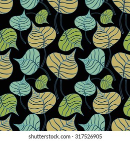 Autumn leaves. Seamless pattern. Elegant background.