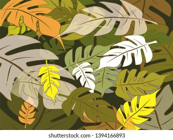 Autumn leaves, seamless pattern, endless background.