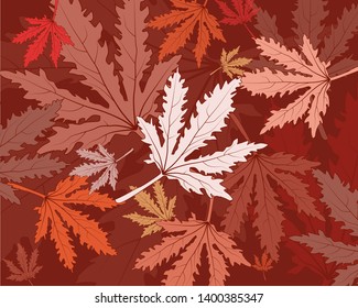 Autumn leaves, seamless pattern, endless background.