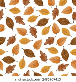 autumn leaves seamless pattern, fall seamless pattern