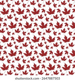 Autumn Leaves Seamless Pattern. Fall Leaves Background. Botanical Vector Flat Illustrations
