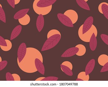 Autumn leaves seamless pattern. Falling leaves, leaf fall. Background for surfaces, printing on paper and fabric. Vector illustration