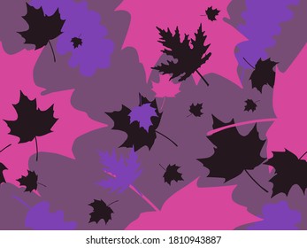 El otoño deja un patrón impecable. Caer hojas, caer hojas. Ropa y arce. Fondo para envolver papel, impresión, tela e impresión. Ilustración del vector