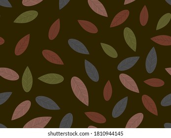 El otoño deja un patrón impecable. Caer hojas, caer hojas. Fondo para superficies, impresión en papel y tela. Ilustración del vector