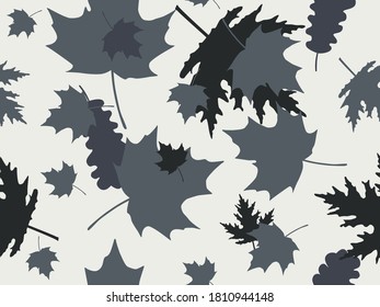 El otoño deja un patrón impecable. Caer hojas, caer hojas. Ropa y arce. Fondo para envolver papel, impresión, tela e impresión. Ilustración del vector