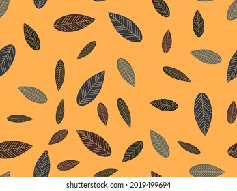 Autumn leaves seamless pattern. Falling leaves. Background for printing on paper, banners and promotional items. Vector illustration