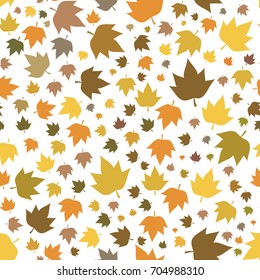 Autumn leaves seamless pattern for new background