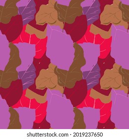 Autumn leaves seamless pattern in pastel colors. Vector endless texture for autumn seasonal design