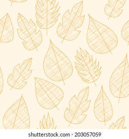 Autumn leaves seamless pattern. Simple abstract background.