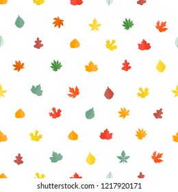 Autumn leaves seamless pattern. Stylish vector background 