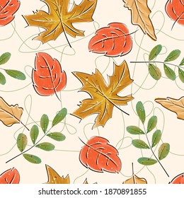 Nahtlose Herbstblätter, geeignet für Textil- und andere Verpackungsdesign