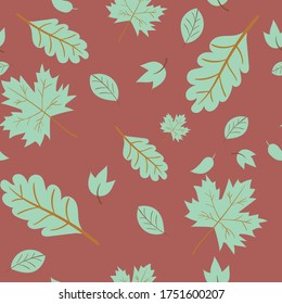 Autumn Leaves Seamless Pattern. Swatch Included.