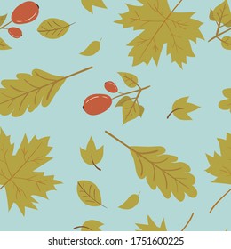 Autumn Leaves Seamless Pattern. Swatch Included.