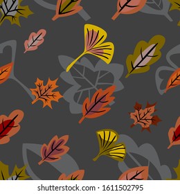 Autumn Leaves seamless pattern textile Vector Illustration