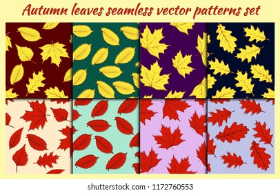 Autumn Leaves seamless pattern vector background