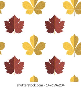 Autumn leaves seamless pattern. Vector illustration