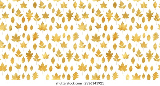 Der Herbst hinterlässt nahtloses Muster, Vektorwasserfarbe Herbst Illustration. roter, gelber und brauner Hintergrund.