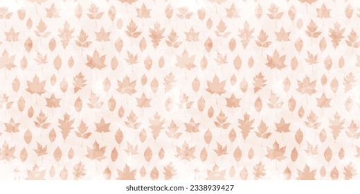 Autumn leaves seamless pattern, vector watercolor fall illustration. Red, yellow, and brown leaf background.