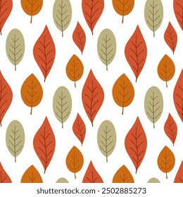 Autumn Leaves seamless pattern. Vector illustration.