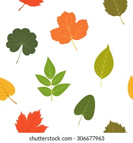 Autumn leaves. Seamless pattern. Vector illustration.