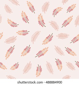 Autumn leaves seamless pattern, vector illustration